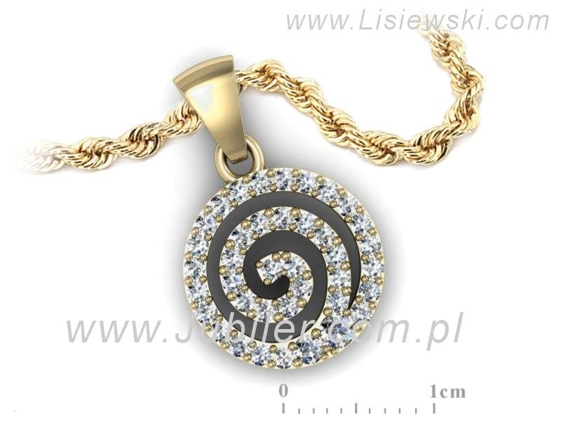 Złota zawieszka Wisiorek z brylantami żółte złoto - w15335z — zdjęcie 3