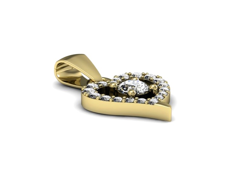 Złota zawieszka Wisiorek z brylantami żółte złoto - W15348z — zdjęcie 2