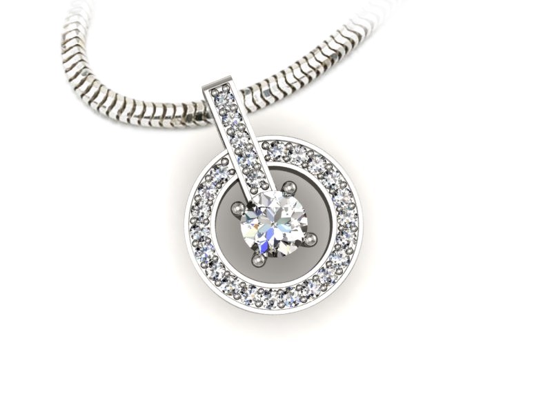 Złota zawieszka Wisiorek z brylantami żółte złoto - W15351b — zdjęcie 3