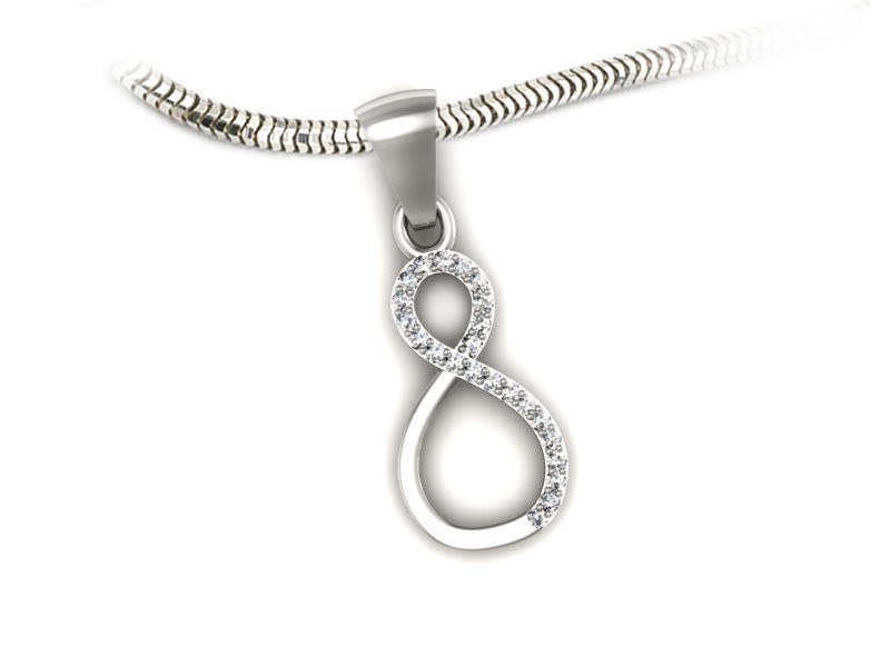 Złota zawieszka Wisiorek z brylantami białe złoto - W15357b — zdjęcie 3