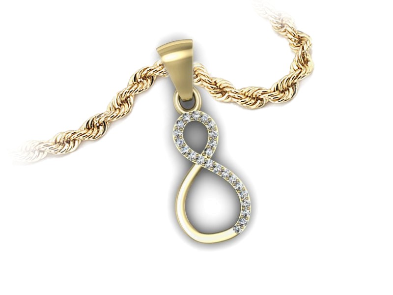 Złota zawieszka Wisiorek z brylantami żółte złoto - W15357z — zdjęcie 3