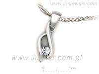 Złota zawieszka Wisiorek z brylantem białe złoto próba 585 - w15358b- 3