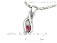 Złota zawieszka Wisiorek z rubinem białe złoto próba 585 - w15358br- 3
