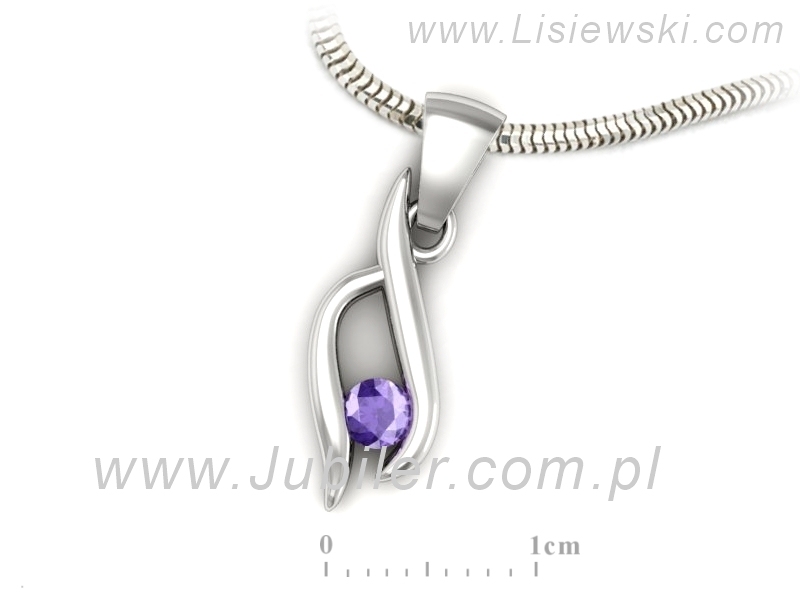 Wisiorek z tanzanitem w białym złocie pełny blasku - w15358bt — zdjęcie 3