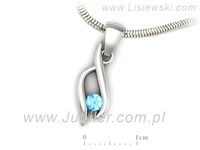 Złota zawieszka Wisiorek z topazem białe złoto próba 585 - w15358btp- 3