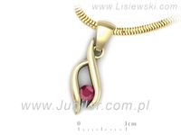 Złota zawieszka Wisiorek z rubinem żółte złoto próba 585 - w15358zr- 3