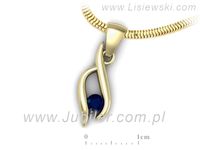 Złota zawieszka Wisiorek z szafirem żółte złoto próba 585 - w15358zsz- 3