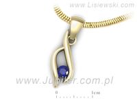 Złota zawieszka Wisiorek z szafirem żółte złoto szafir - w15358zszc- 3
