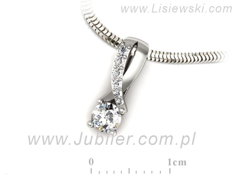 Złota zawieszka Wisiorek z brylantami białe złoto - W15361b — zdjęcie 3