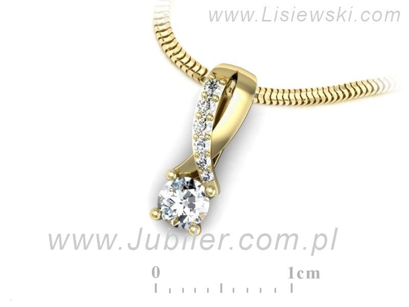 Złota zawieszka Wisiorek z brylantami żółte złoto - W15361z — zdjęcie 3