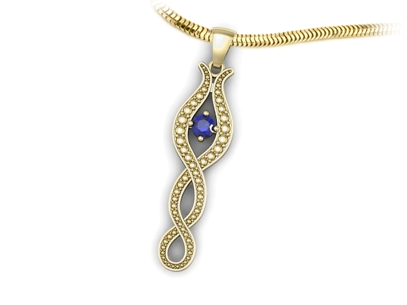 Zawieszka z szafirem - symbol elegancji i luksusu - w15362zszc — zdjęcie 3