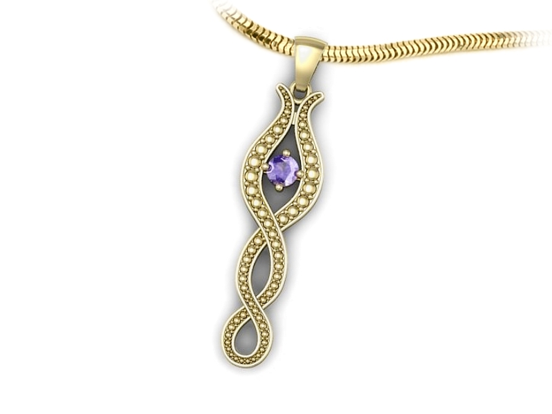 Ekskluzywna złota zawieszka z tanzanitem - w15362zt — zdjęcie 3