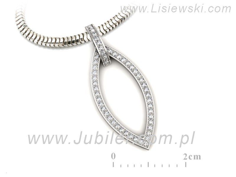 Złota zawieszka Wisiorek z brylantami białe złoto próba 585 - W15379b - 3