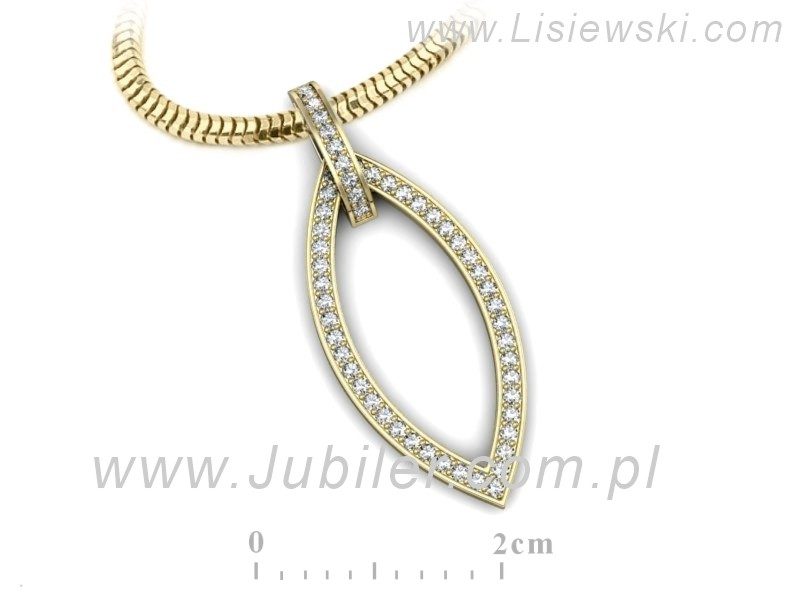 Złota zawieszka Wisiorek z brylantami żółte złoto proba 585 - W15379z - 3