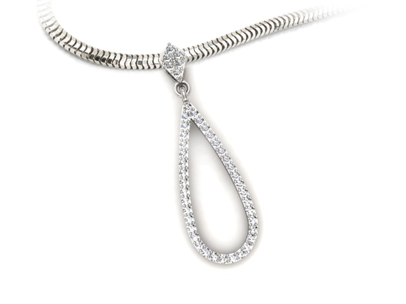 Złota zawieszka Wisiorek z brylantami białe złoto - W15380b — zdjęcie 3