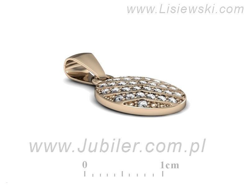 Złota zawieszka Wisiorek z brylantami różowe złoto - W15382c — zdjęcie 2