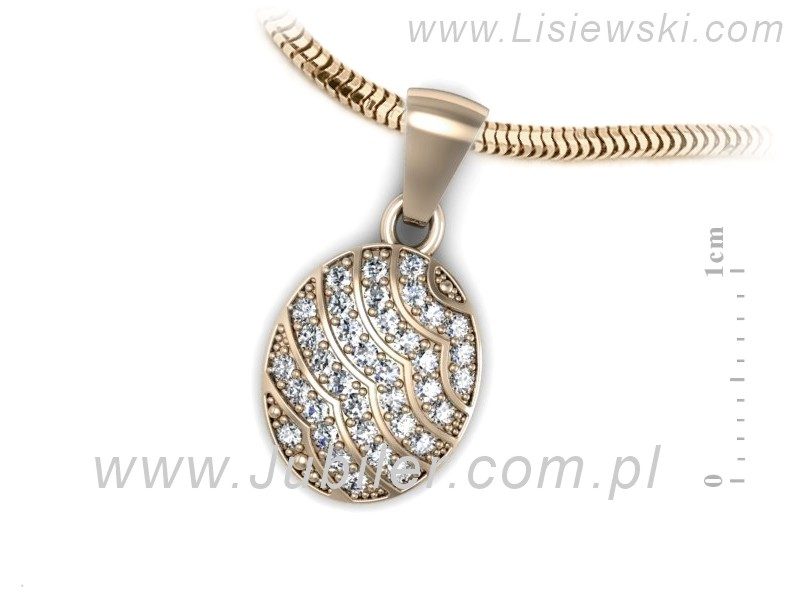 Złota zawieszka Wisiorek z brylantami różowe złoto - W15382c — zdjęcie 3