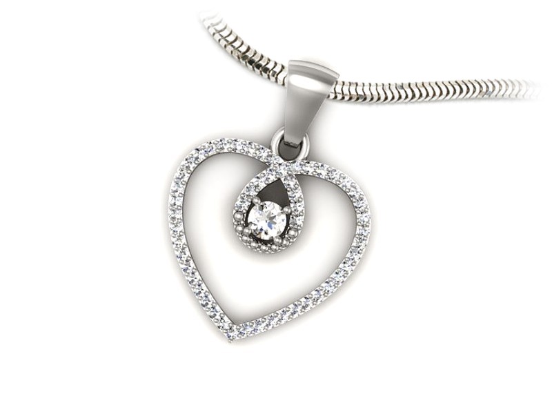 Złota zawieszka Wisiorek z brylantami białe złoto - W15383b — zdjęcie 2