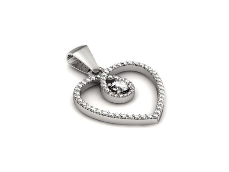 Złota zawieszka Wisiorek z brylantami białe złoto - W15383b — zdjęcie 3