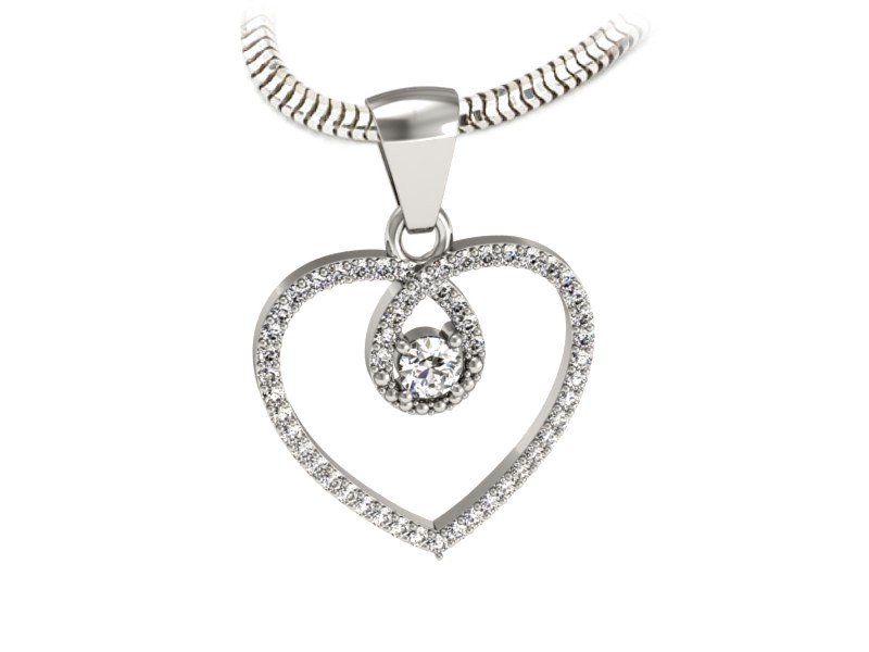 Złota zawieszka Wisiorek z brylantami białe złoto - W15383b