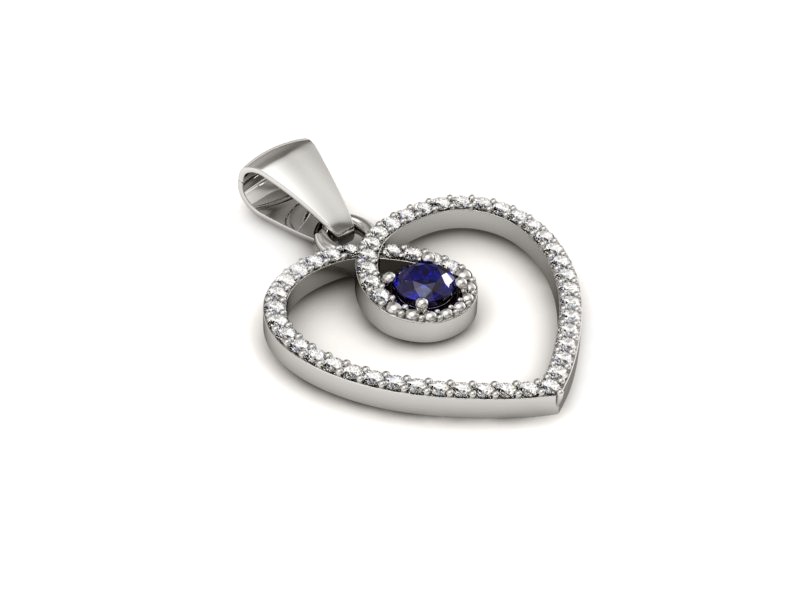 Złota zawieszka z szafirem i brylantami 585 - W15383bszc — zdjęcie 3