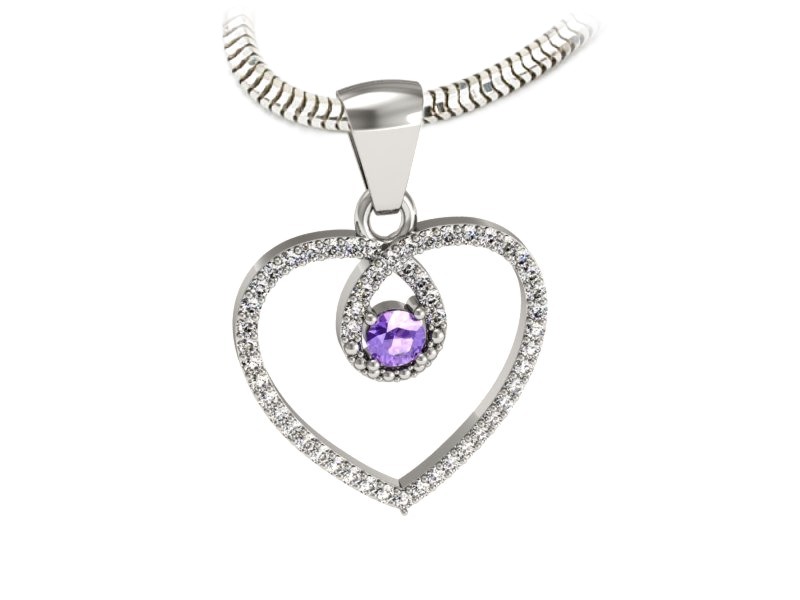 Wisiorek z tanzanitem i brylantami białe złoto - W15383bt