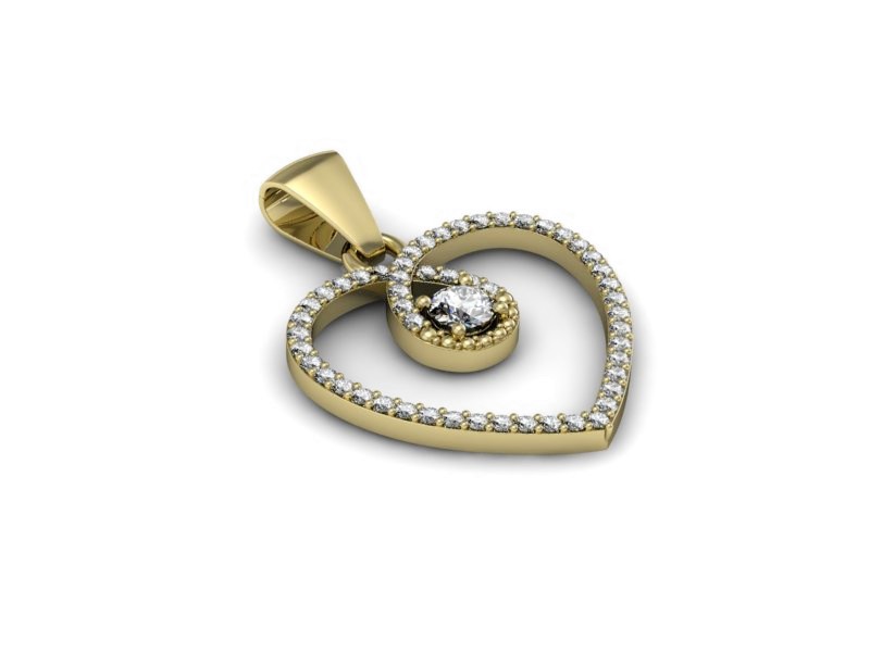 Złota zawieszka Wisiorek z brylantami żółte złoto - W15383z — zdjęcie 2