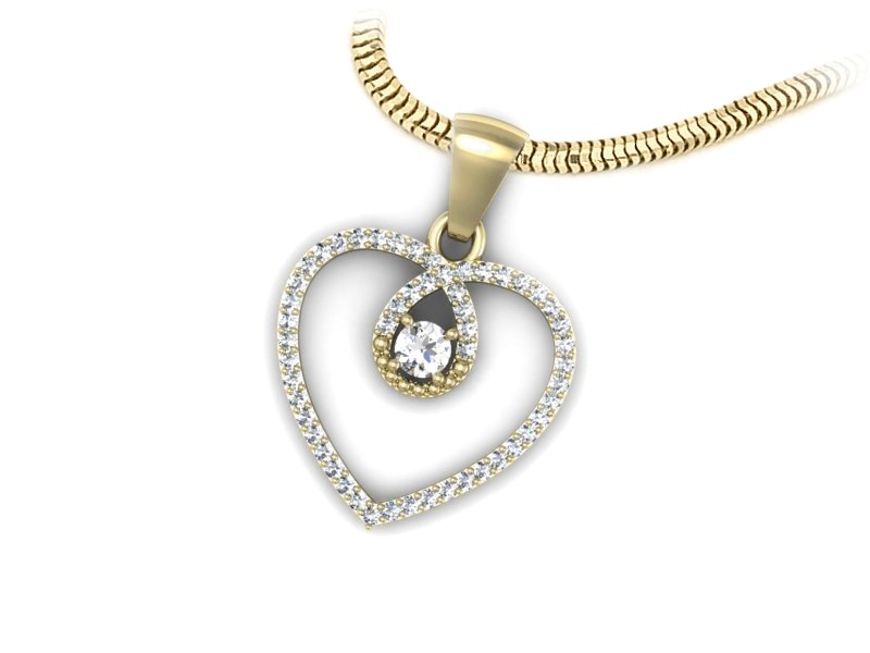 Złota zawieszka Wisiorek z brylantami żółte złoto - W15383z — zdjęcie 3