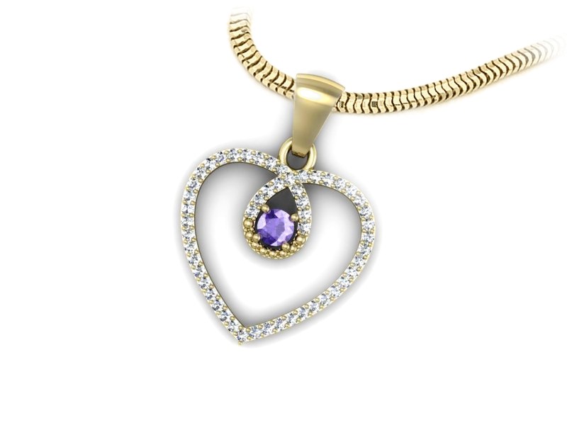 Złota zawieszka z tanzanitem i brylantami - W15383zt — zdjęcie 2