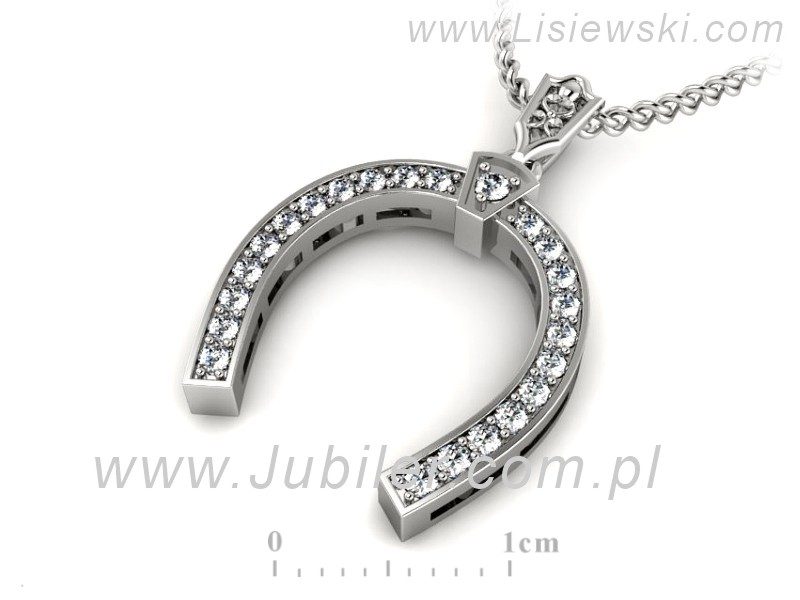 Złota zawieszka Wisiorek z brylantami białe złoto - W15413b - 3