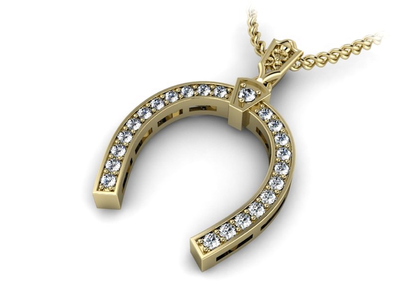 Złota zawieszka Wisiorek z brylantami żółte złoto - W15413z — zdjęcie 3