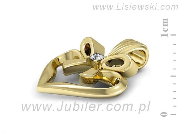 Złota zawieszka Wisiorek z brylantem żółte złoto - W15418z