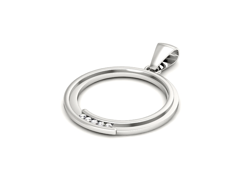 Złota zawieszka Wisiorek z brylantami białe złoto - W15464b — zdjęcie 2