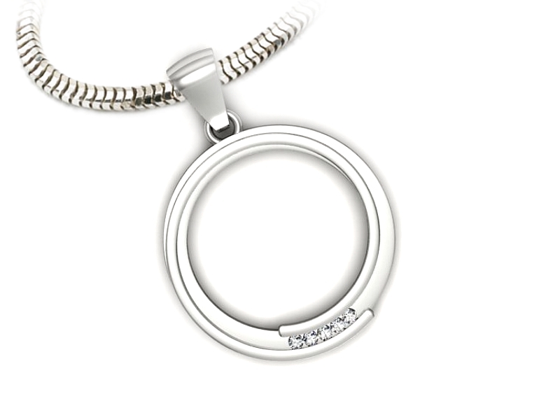 Złota zawieszka Wisiorek z brylantami białe złoto - W15464b — zdjęcie 3