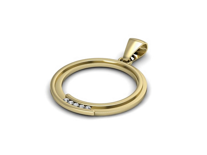 Złota zawieszka Wisiorek z brylantami żółte złoto - W15464z — zdjęcie 2