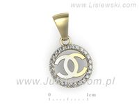 Złota zawieszka Wisiorek z brylantami żółte złoto proba 585 - W15510z- 3