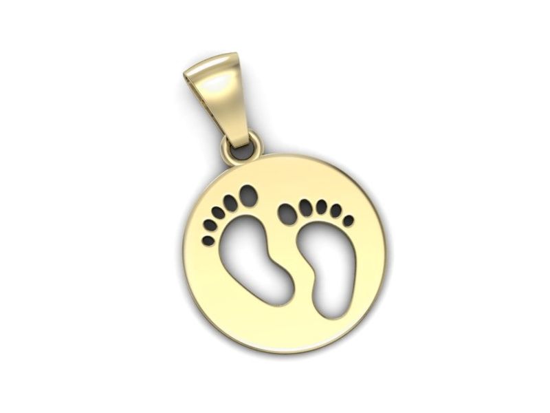 Ślady stóp złota zawieszka - wspomnienia na zawsze - W15561z — zdjęcie 3