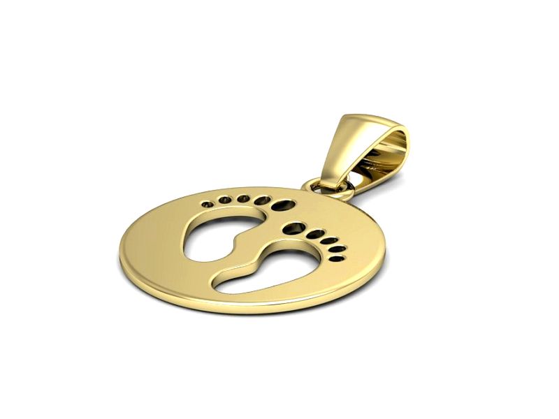 Ślady stóp złota zawieszka - wspomnienia na zawsze - W15561z — zdjęcie 2