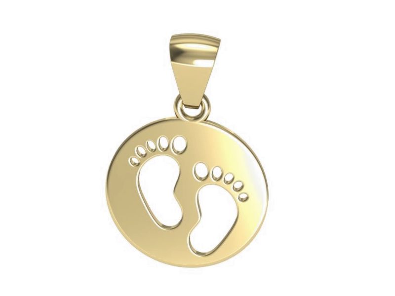 Ślady stóp złota zawieszka - wspomnienia na zawsze - W15561z