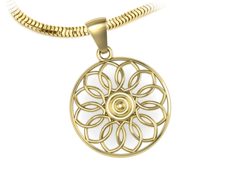 Kwiat życia - złoty wisiorek pełen harmonii - W15563z — zdjęcie 3