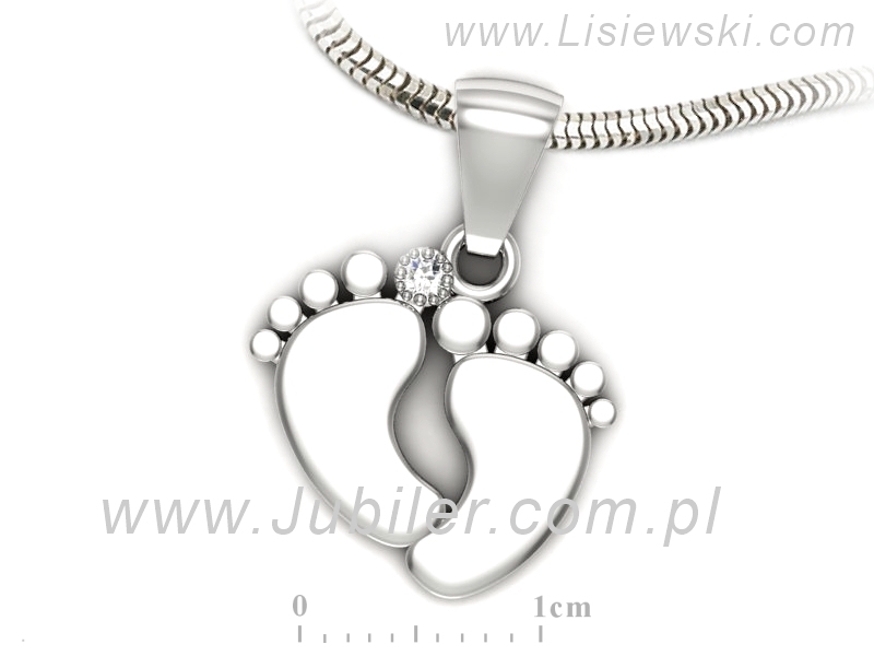 Złota zawieszka Wisiorek z brylantem złoto 14k - W15564b — zdjęcie 3