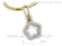 Złoty Wisiorek zawieszka z cyrkoniami żółte złoto próba 585 - w15565zc- 3