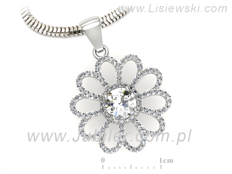 Złota zawieszka Wisiorek z brylantami białe złoto - W15567b — zdjęcie 3