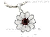 Złota zawieszka Wisiorek z granatem i brylantami białe złoto - W15567bgr- 3