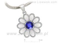 Złota zawieszka z szafirem i brylantami proba 585 - W15567bszc- 3