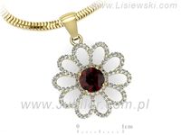 Złota zawieszka Wisiorek żółte złoto z granatem i brylantami - W15567zgr- 3