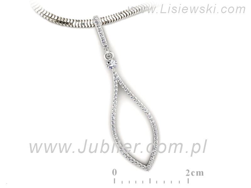 Złota zawieszka Wisiorek z brylantami białe złoto - W15571b — zdjęcie 3