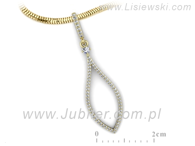 Złota zawieszka Wisiorek z brylantami żółte złoto - W15571z — zdjęcie 3