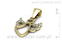 Złota zawieszka Wisiorek z brylantami żółte złoto proba 585 - W15572z- 2