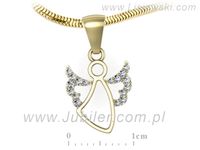 Złota zawieszka Wisiorek z brylantami żółte złoto proba 585 - W15572z- 3
